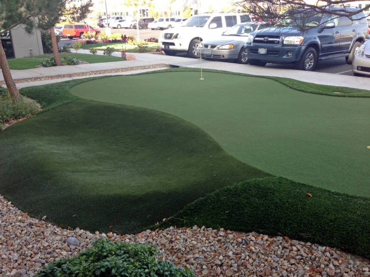 Fake Grass Carpet El Rancho, New Mexico Outdoor Putting Green, Commercial Landscape