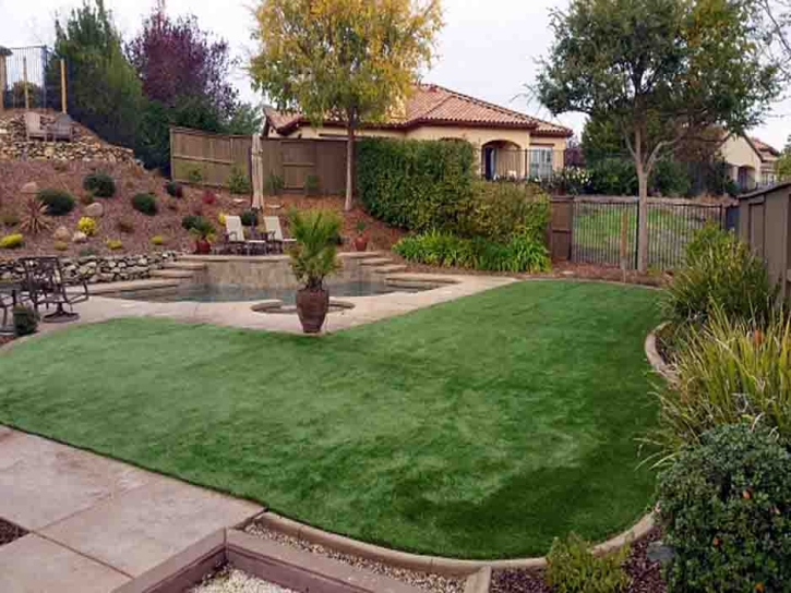 Synthetic Lawn Oasis, New Mexico Paver Patio, Backyard Designs